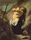 Famous Magdalene Paintings - Mary Magdalene in the Desert Honore Daumier